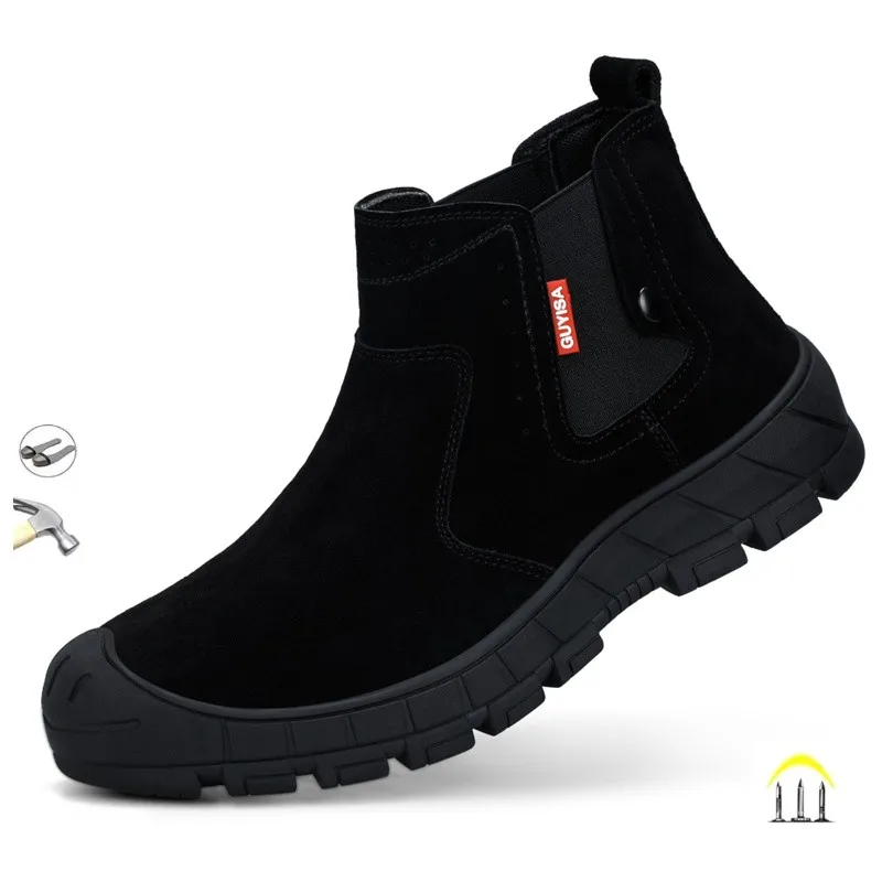 

Winter Fleece Casual Puncture Proof Anti Smashing Work Shoes Light Steel Protective Men's Shoes