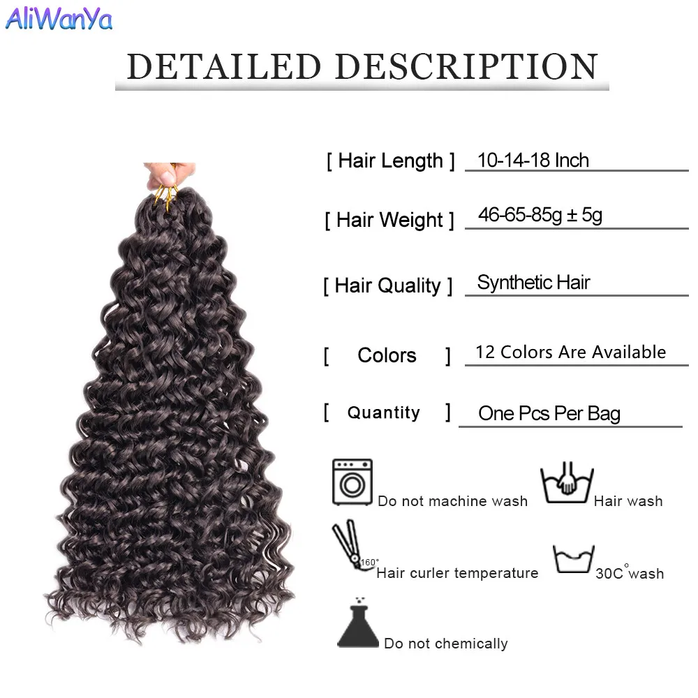 Rambut Kepang Sintetis Crochet Ombre GoGo Keriting Ekstensi Rambut Keriting Alami Rambut Kepang Bergelombang untuk Wanita Anak Hitam Aliwanya