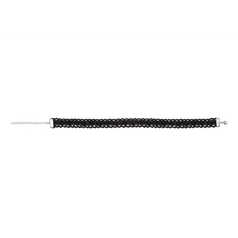 6 Teile/satz Schwarz Spitze Colliers Halskette Set Vintage Gothic Punk Elastische Halskette Frauen Hals Kragen Und Halskette Kombination Set – Detail 8
