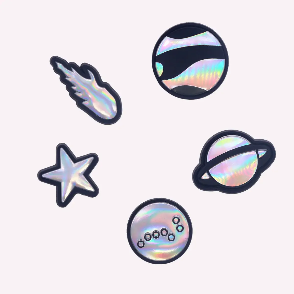1 Uds. Sistema Solar espacial, dijes para zapatos de PVC, formas de Saturno Júpiter, zapatos, hebilla superior, accesorios, decoraciones para sandalias Cometa de Halley