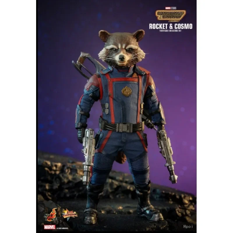 In Stock Original HOTTOYS MMS708 ROCKET RACCOON with Space Dog Cosmo 1/6 Movie Character Model Art Collection Toy Gift