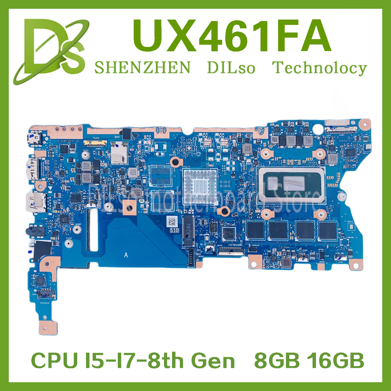 

KEFU UX461FA Mainboard For ASUS Zenbook UX461FN UX461FA UX461F UX461 Laptop Motherboard With I7-8565U I5-8265U 8G-16GB-RAM 100%