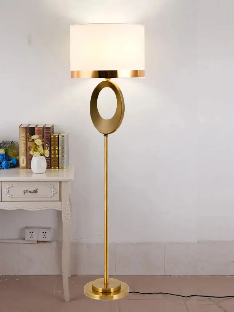 

Nordic Luxury Foot Switch Floor Lamp Bedroom Bedside Light Living Room Reading Cloth Lamp Modern Decoration Vertical Lamp