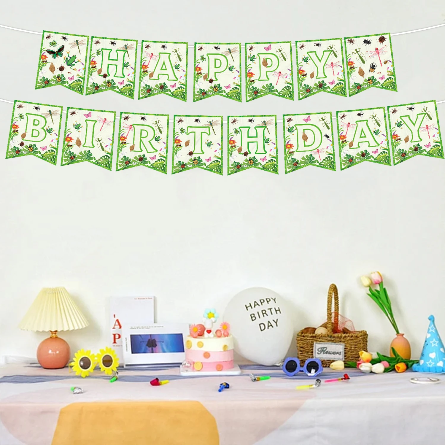 

Square Pennant Bunting Flags for Kids Room, Living Room, Bedroom, Travel & Party Decor