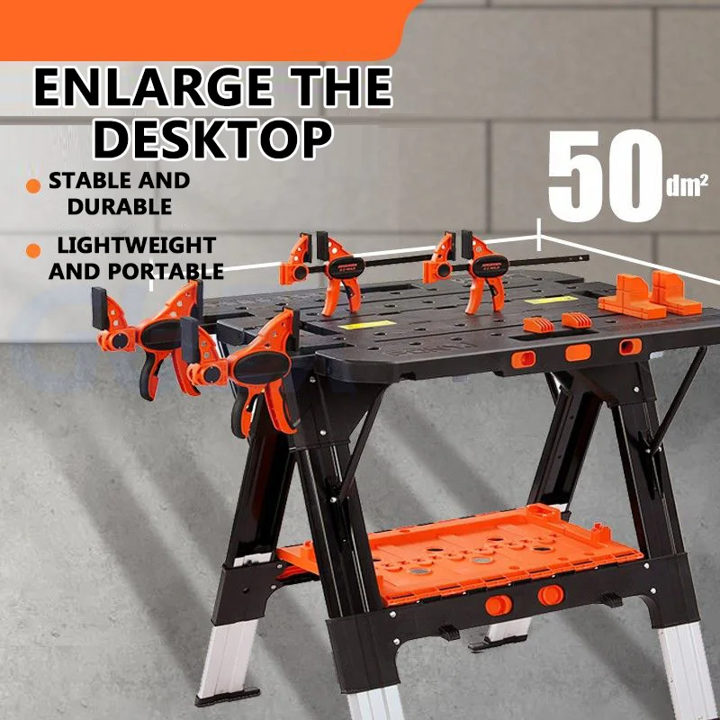 Portable Foldable Workbench, Movable Saw Table, DIY Multifunctional Portable Tool Push Table, Saw Operation Table