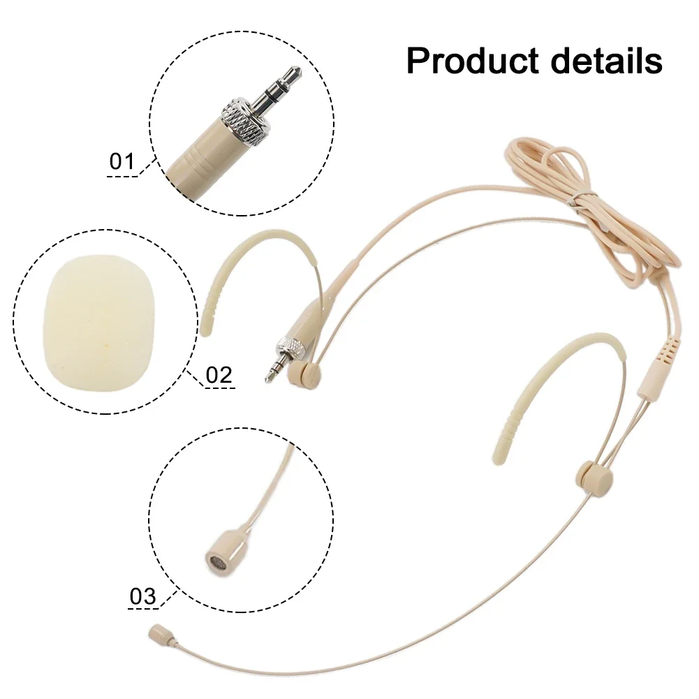 Headband Head Wearing Unidirectional Microphone Earhook Headset Mic Headworn Microphone Replacement Professional Audio Access