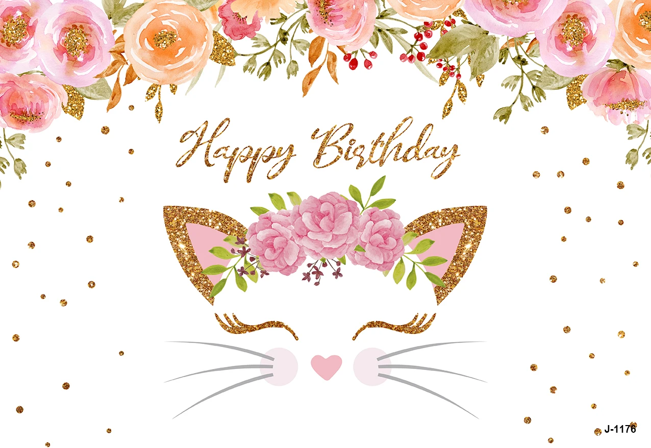 خلفية التصوير الوردي هريرة الحيوانات الأليفة باو القط حفلة عيد ميلاد القط مالك الأطفال كعكة الجدول ديكور خلفية استوديو الصور