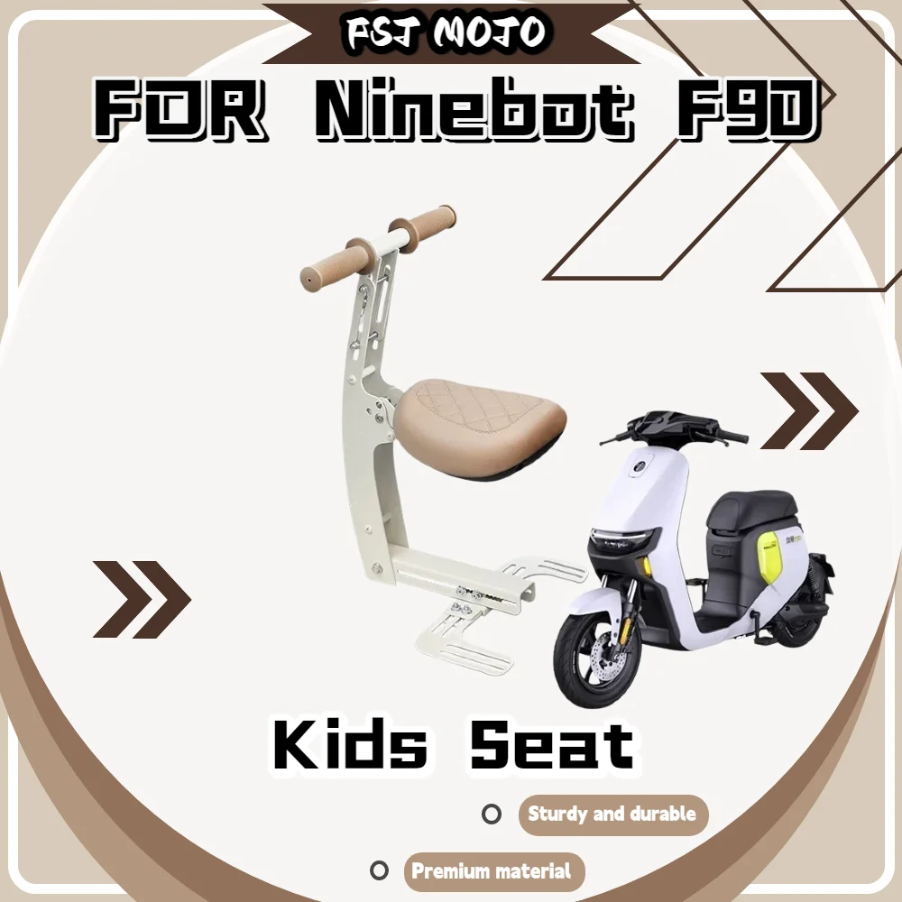 For Ninebot F90 Off-White Pull-Less Fold Front Kid Safety Stool Full Encircling Hand Bar Secure Kids During Daily Commute
