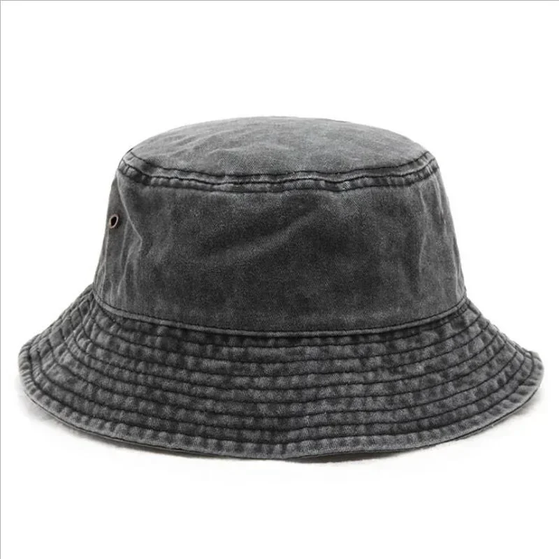 Solid Washed Denim Unisex Vintage Bucket Hat Y2K Fisherman Cap for Women Men Fashion Panama Hat Outdoor Sun Protection Hats