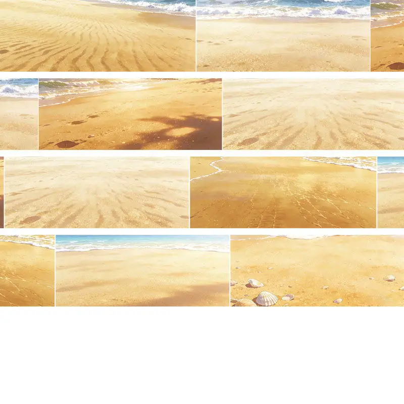 Homemade Beach Washi PET Basic Seaside Beach Landscaping Hand Account Tape Guka Decorative Collage Primer Tape