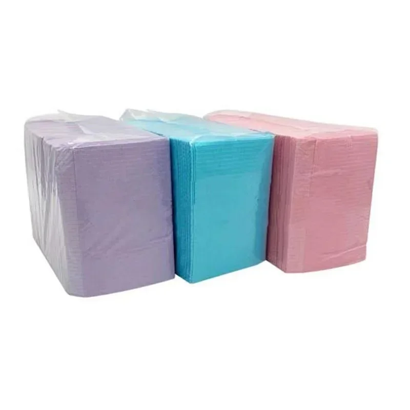 20ชิ้นแผ่นรองปูโต๊ะทำความสะอาดเล็บแบบใช้แล้วทิ้งผ้าปูโต๊ะกันน้ำผ้านอนวูฟเวนสำหรับเครื่องมือทำเล็บดูแลเล็บ