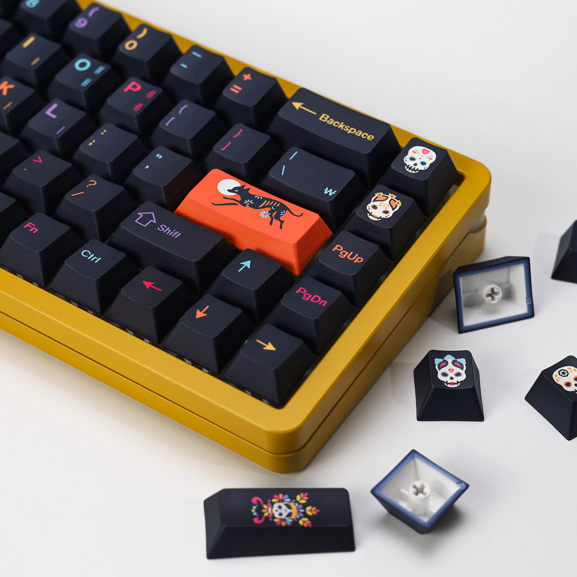 Kbdiy gmk mictlan cereja perfil pbt coreano keycap personalizado alice para mx switch aula gaming 60 teclado mecânico 143 conjunto de tampa chave