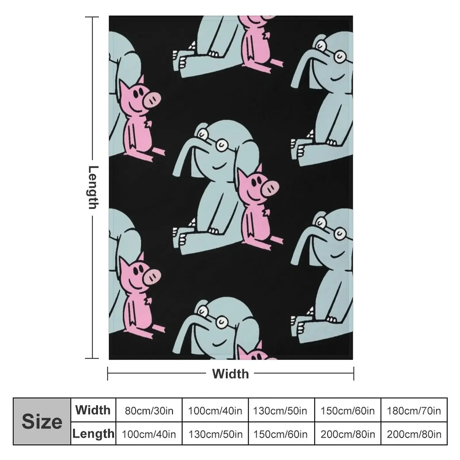 Elephant and Piggie. Gerald and Piggie. Anime transparent sticker, mo willems Throw Blanket Luxury St wednesday Blankets