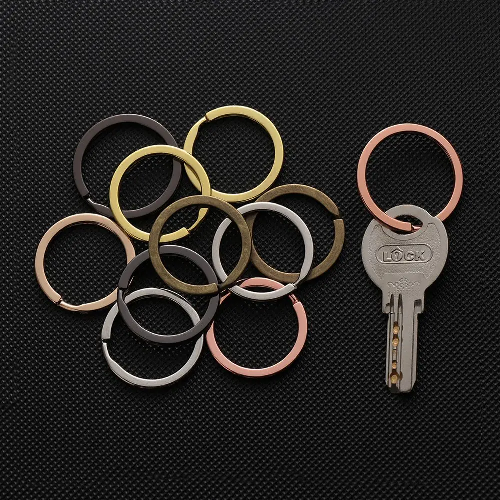 

10pcs/lot 25mm 28mm 30mm Round Clasps Connectors Split Key Ring Key Chain Carabiner Stainless Steel