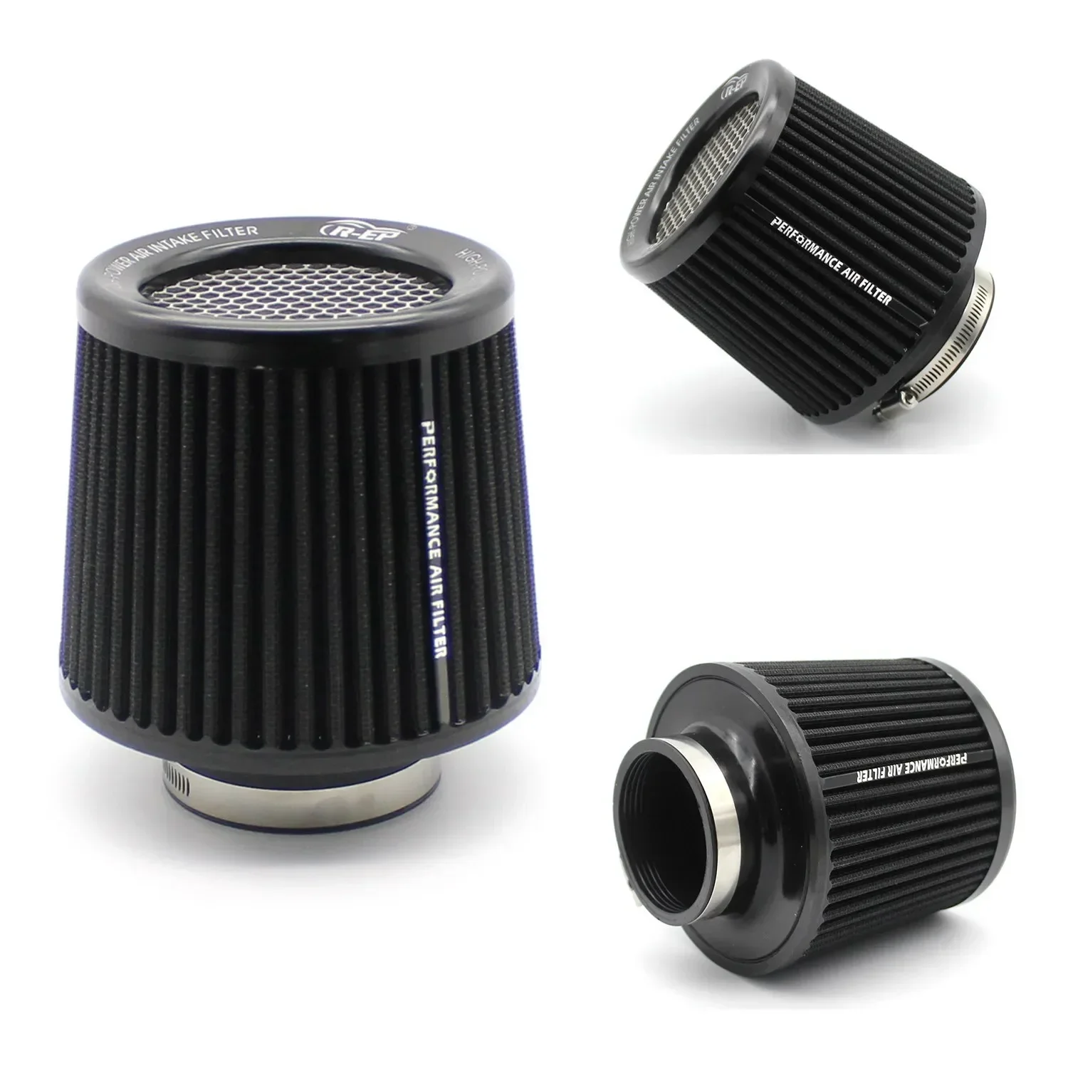 76/89/101mm Universal Car Air Filter High Flow Cone Cold Air Intake Filter Auto Modification Accessories Air-Filter Mesh Cone