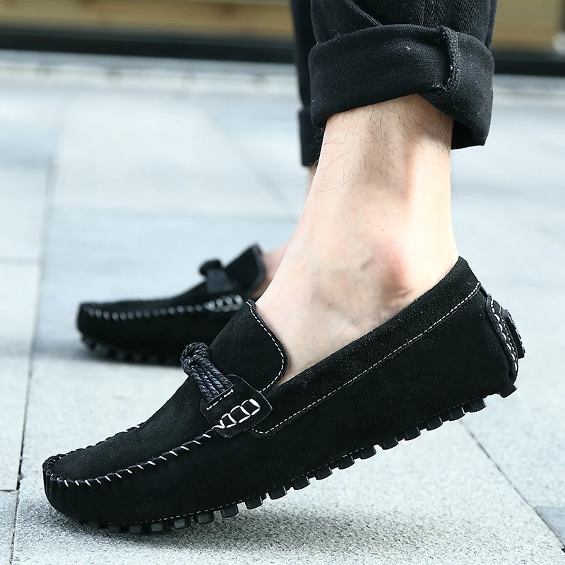 

Round headed men's casual business Slip on loafer Comfortable anti slip flat bottom Leisure business party Driving men's shoes