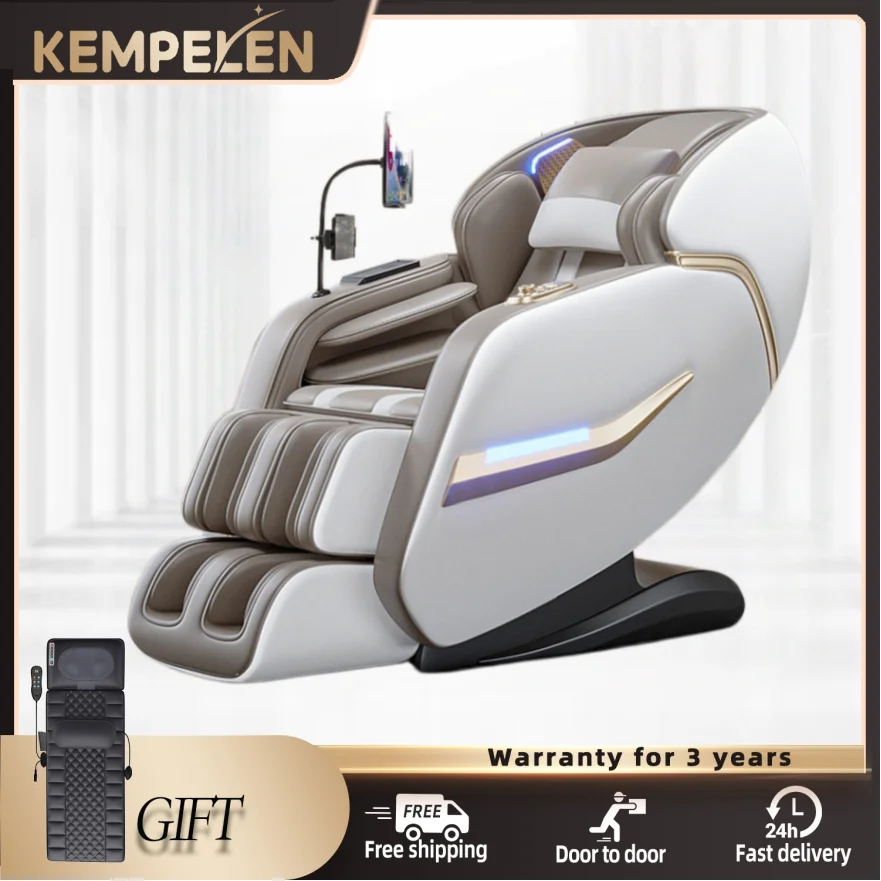 

Массажное кресло с двойным механизмом AI, удлиненная SL-образная направляющая, нулевая гравитация, воздушные подушки для всего тела и роликовый массажер для ног