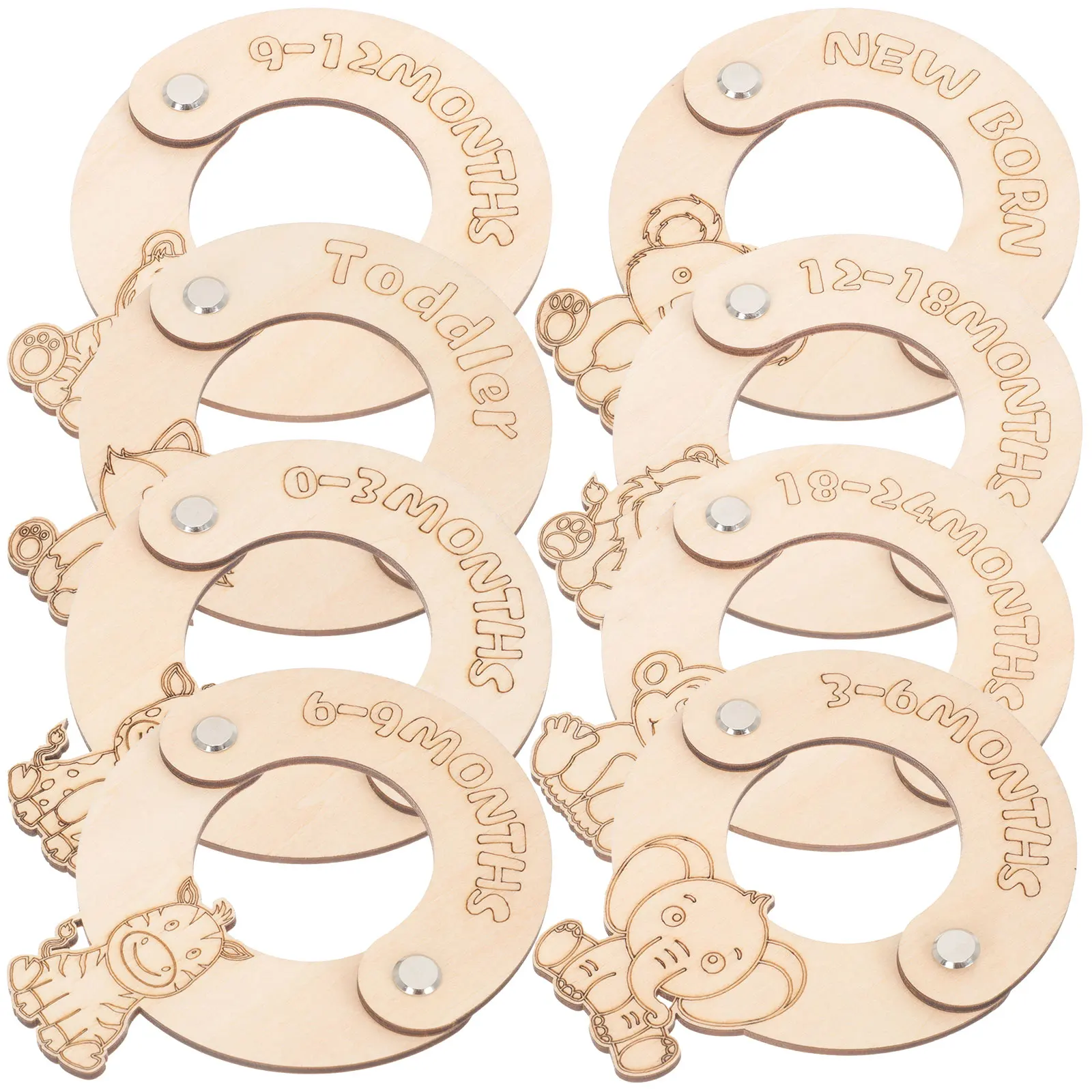

Baby Clothes Divider Wooden Wardrobe ganizer Newborn Closet Shirt Separators Smooth Premium Material Size Labels