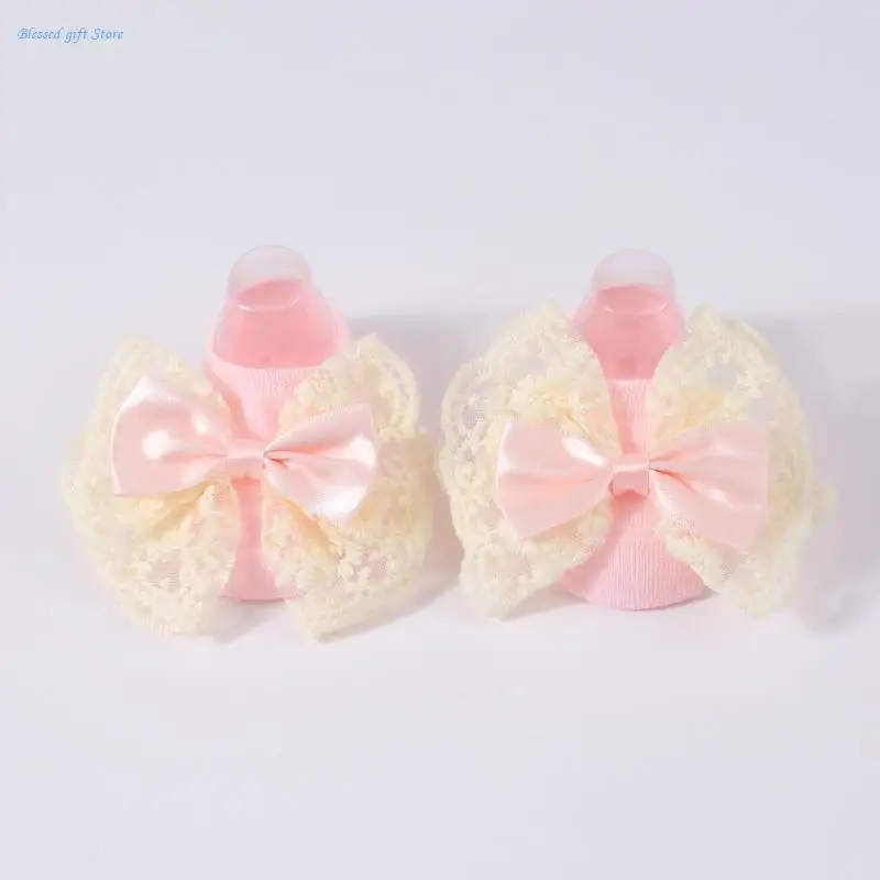 2Pcs/Set Baby Socks Bowknot Headband Set Newborns Hair Band & Knitted Socks