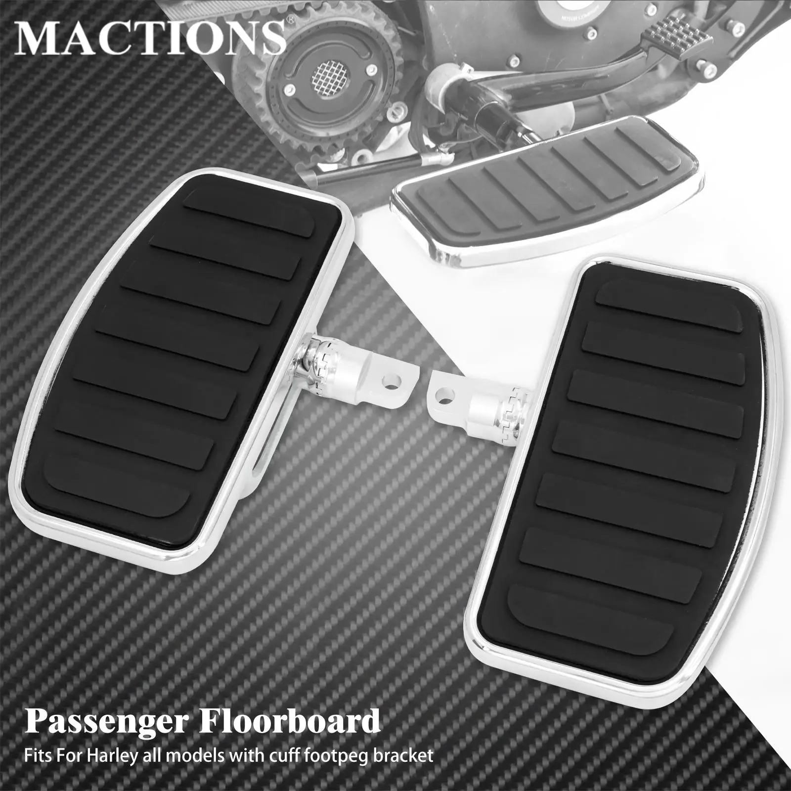 Motorcycle Passenger Floorboards Rear Foot Pegs Footboard Footrest Pedal For Harley Touring Dyna Sportster 883 1200 Road Glide