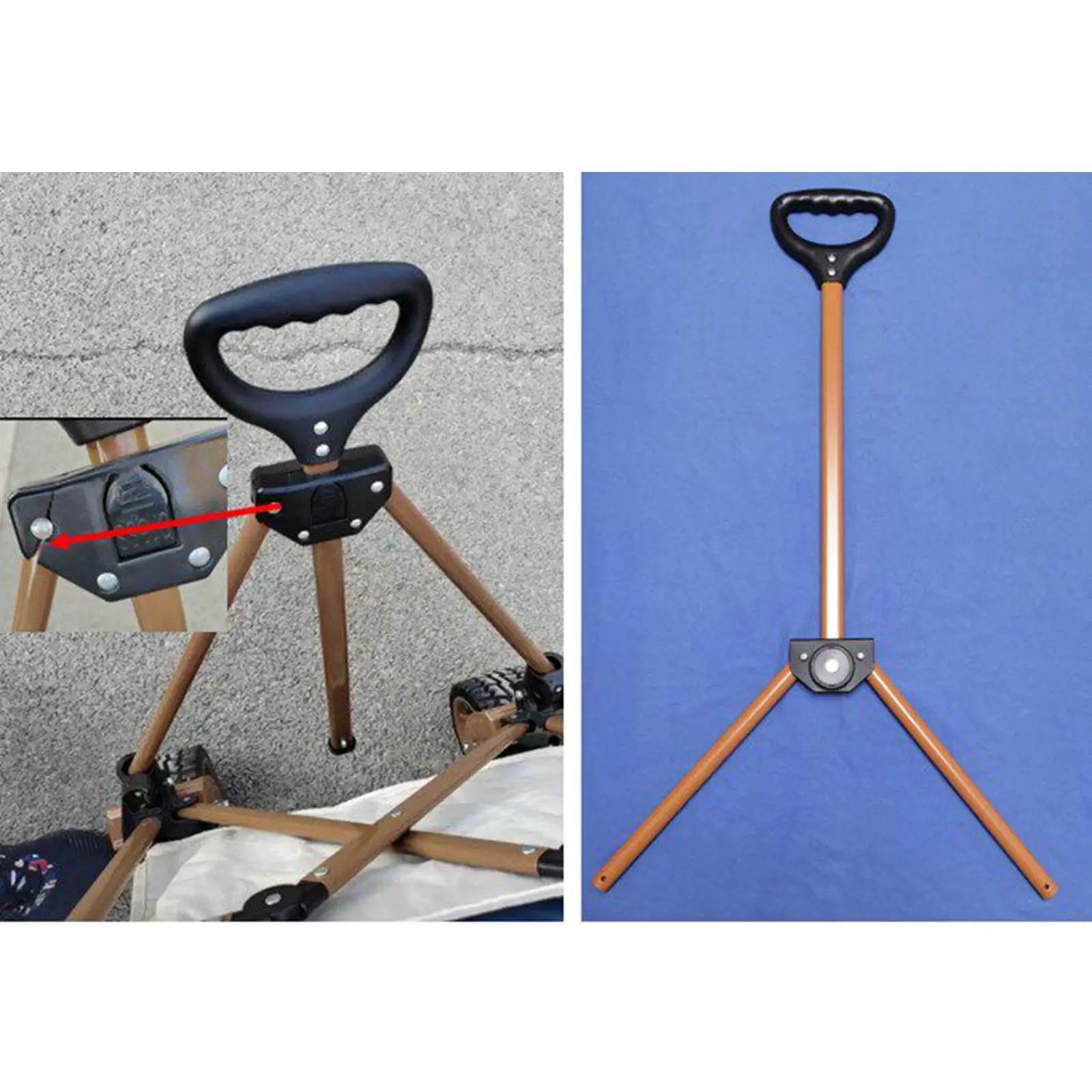 Trolley Pull Handle High Performance Professional Fittings Spare Part Aluminum Alloy Picnic Shopping Cart Pull Handle Compatible