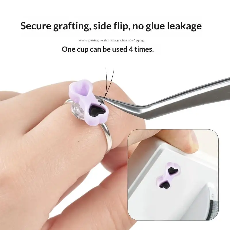 【HBA】200Pcs Disposable Eyelash Glue Cups Holder Lash Extensions Tattoo Pigment Makeup Tool Glue Delay Cup