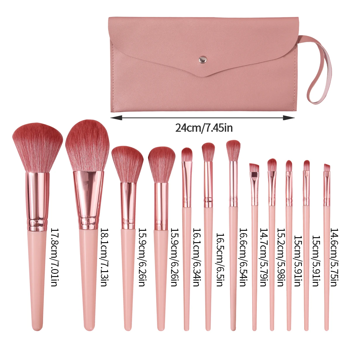 Essential for travel makeup! 12pcs soft-bristled makeup brush set, blush brush, eyeshadow brush, all-in-one portable storage bag