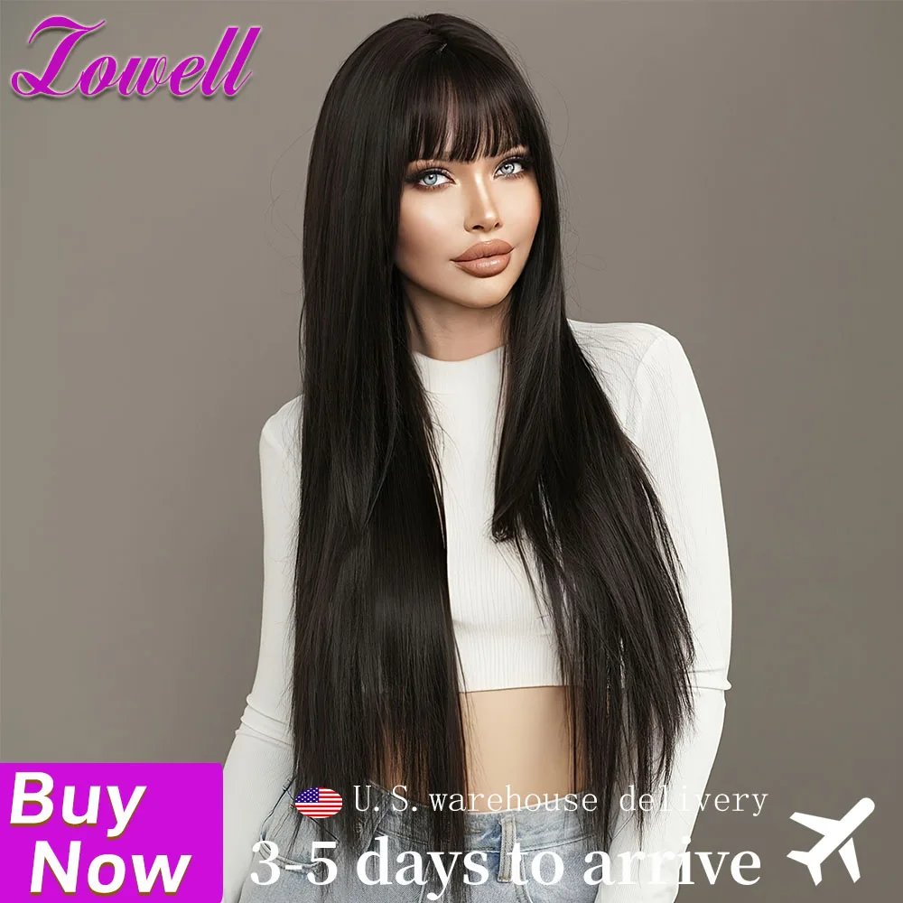 

Женский парик Lowell 1B из натуральных волос, полностью плетеный, с челкой, прямой, 3X1, натуральный цвет, комфортный, мягкий, с HD-кружевом, бразильские волосы