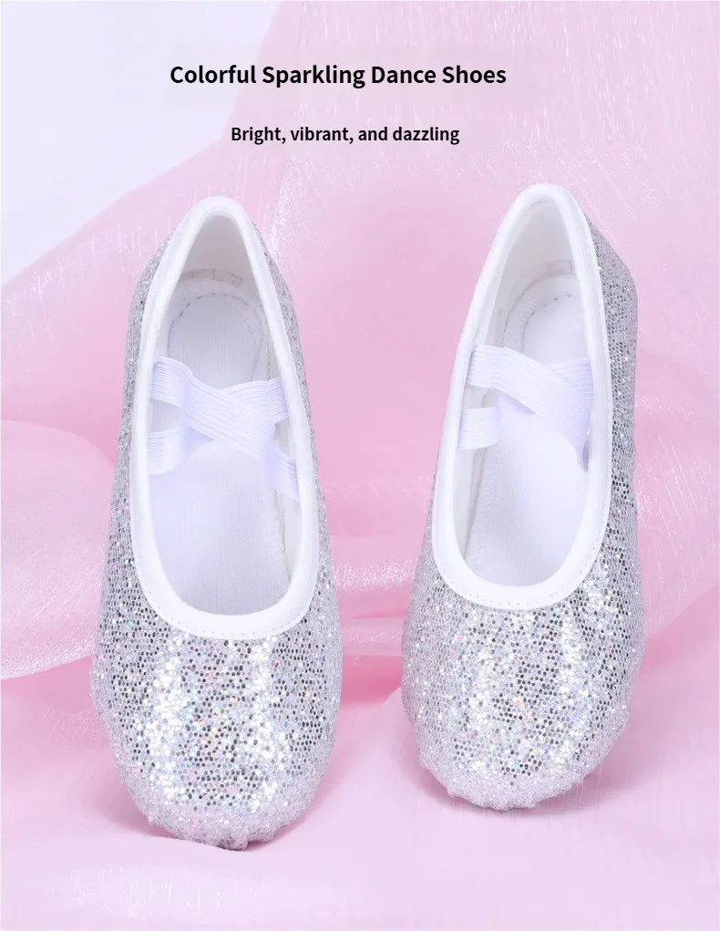 Glitzer-Laser-Tanzschuhe Glänzende Katzenkrallen-Schuhe für Bühnenauftritte Mädchen & Erwachsene Körpertraining Ballettschuhe – Detail 2