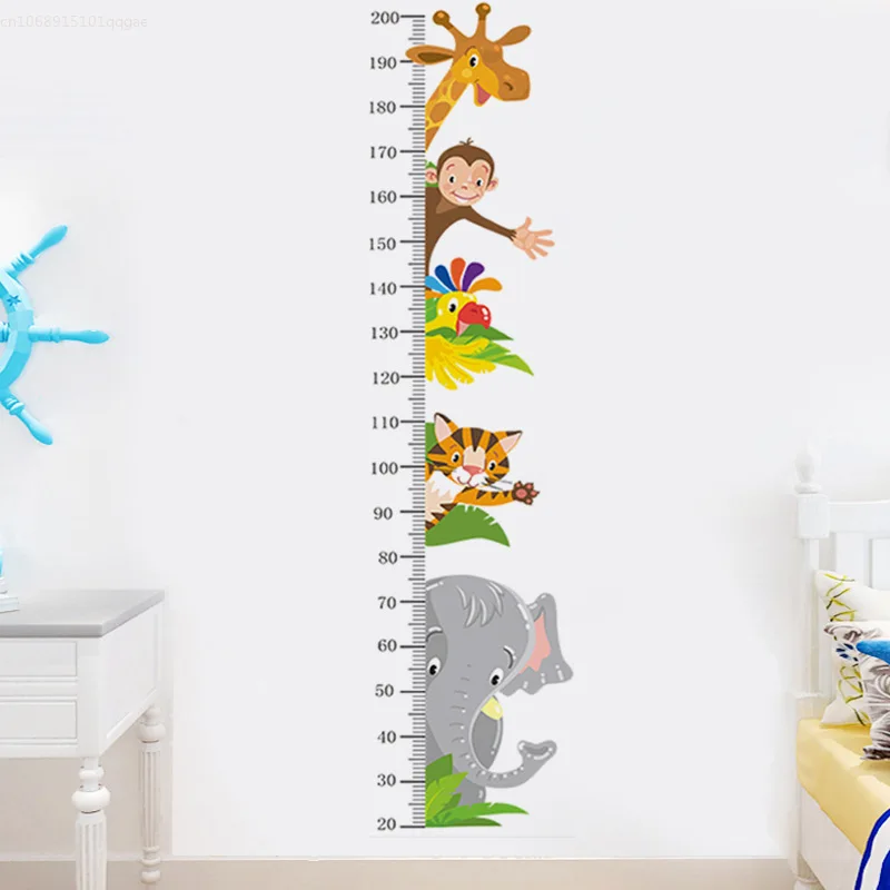 Cartoon Height Measure Wall Sticker for Kids Rooms Child Growth Ruler Stickers Gauge Growth Chart School Decals Nursery Bedroom