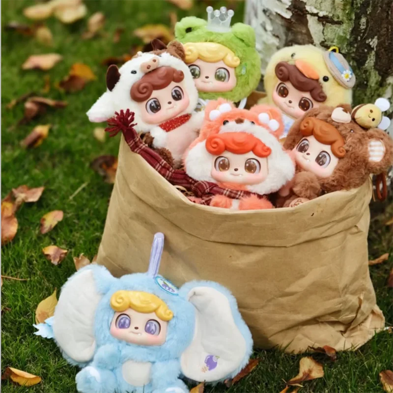 Q.Kid Animal Preschool Series Blind Box Q Kid Fluffy Vinyl Action Figures Collection Model Bag Decor Pendant Toy For Kids Girls