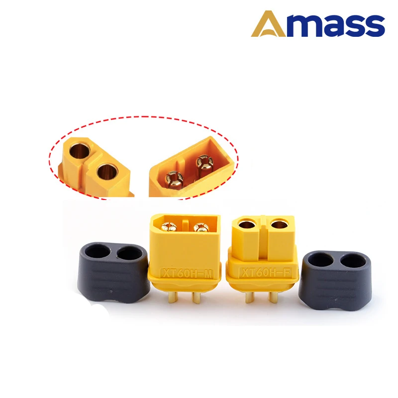 5 paia di connettori Amass XT60H con versione guaina applicata al connettore per motore aereo per auto telecomandata RC/ESC/batteria al litio