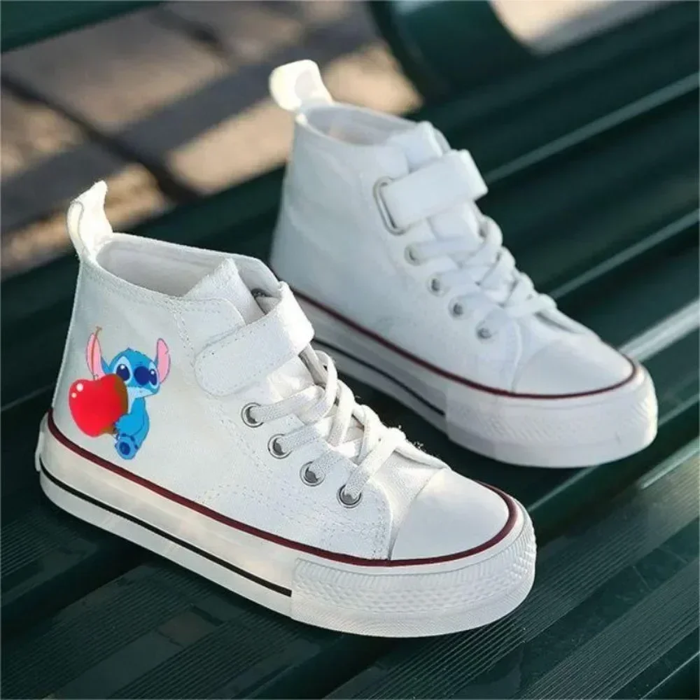 Canvas Girl Comfort Shoe Children Disney Print Lovely Casual Cartoon ventilation Sport Boys Kids  Lilo Stitch Shoes Tennis Shoes