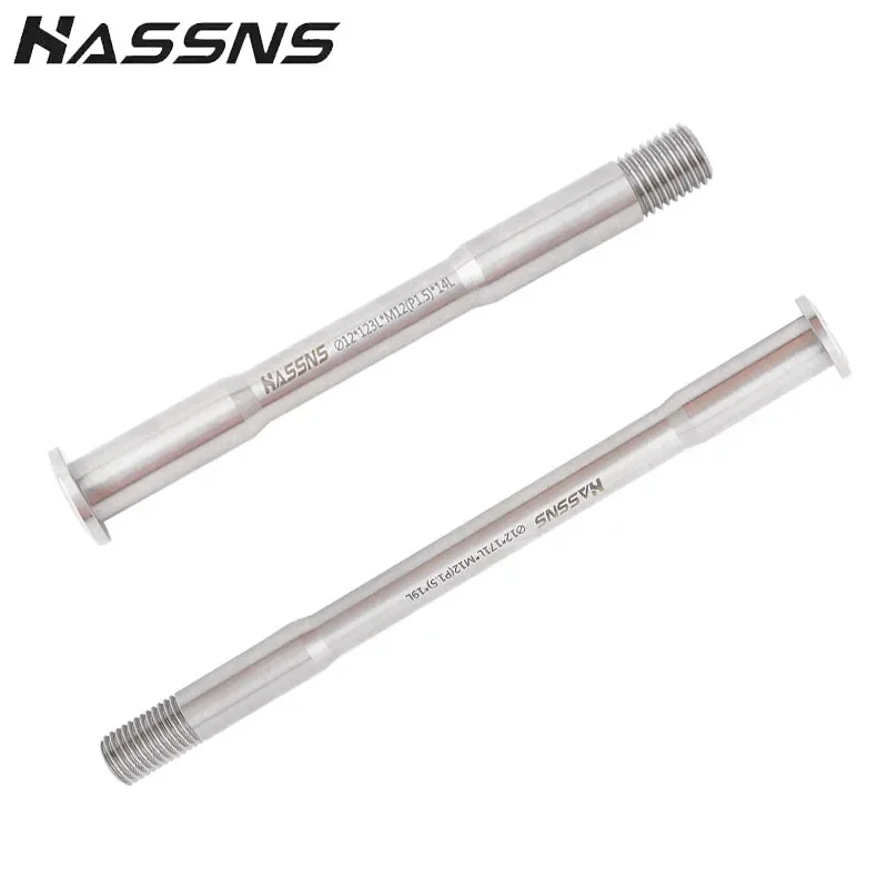 

HASSNS MTB Thru Axle 12MM 15MM Rear Hub - Titanium Alloy Bike Axle for 29" 27.5" Wheels, Universal Mountain Bicycle Frame