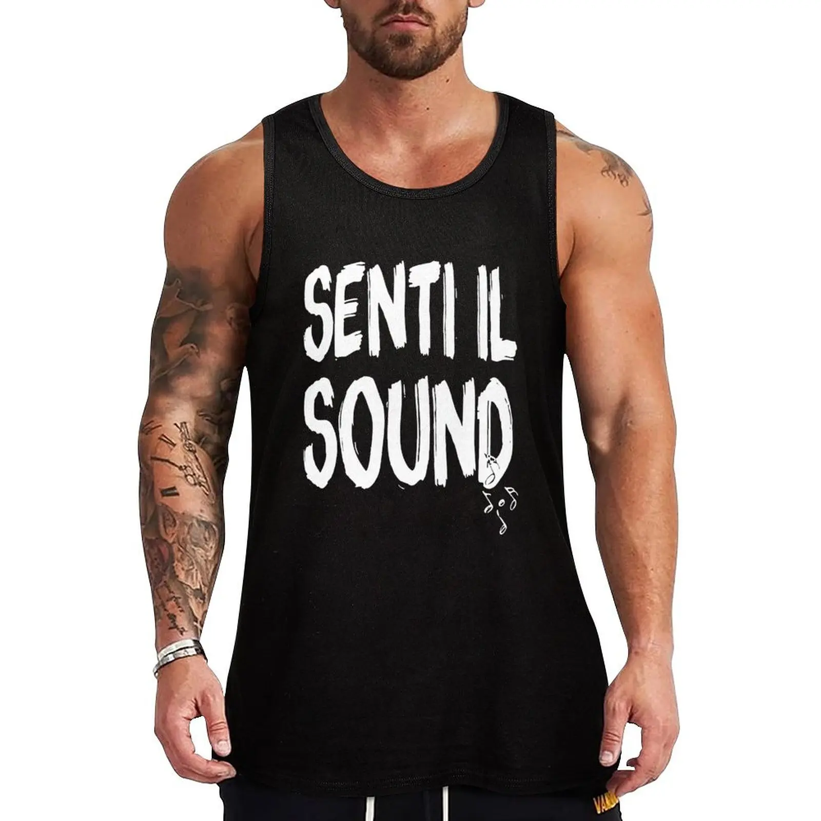 Senti Il Sound Marco Mengoni Funny Geek Nerd Tank Top bodybuilding bodybuilding men clothes Vest for boy