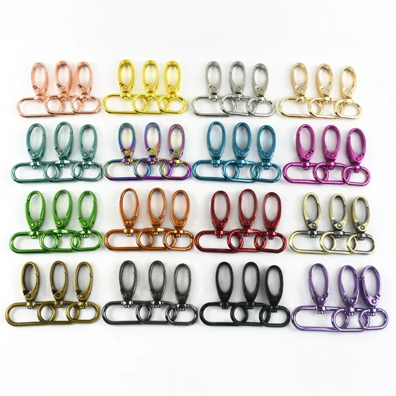 

20/50Pcs 20/25/32/38mm Swivel Clasp Hook D Ring Lobster Claw Buckle Trigger Snap Hooks Metal Keychain Carabiner for Bag Supplies