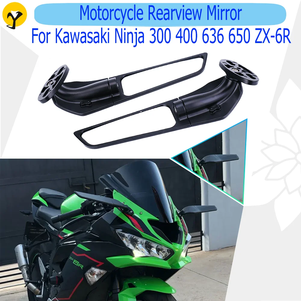 

Motorcycle Rearview Mirror For Kawasaki Ninja 250 300 400 636 650 ZX-6R ZX-10R Modified Side Mirror Side Wing Mirror Accessories