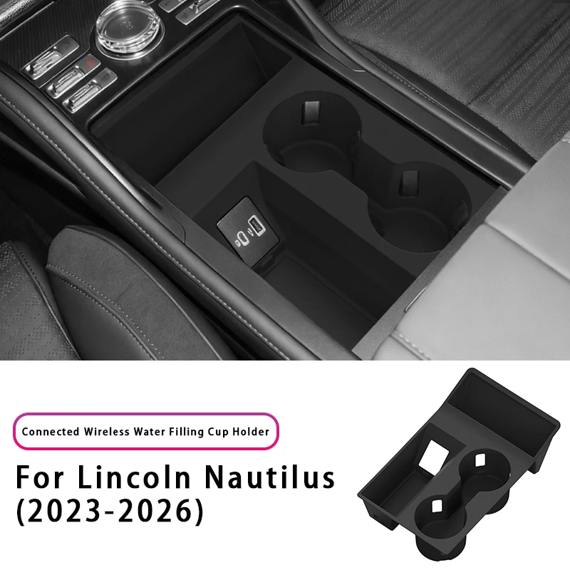 Center Console Water Cup Holder Shock Silicone Storage Box Organizer Tray Interior Accessories For Lincoln Nautilus 2023-2026