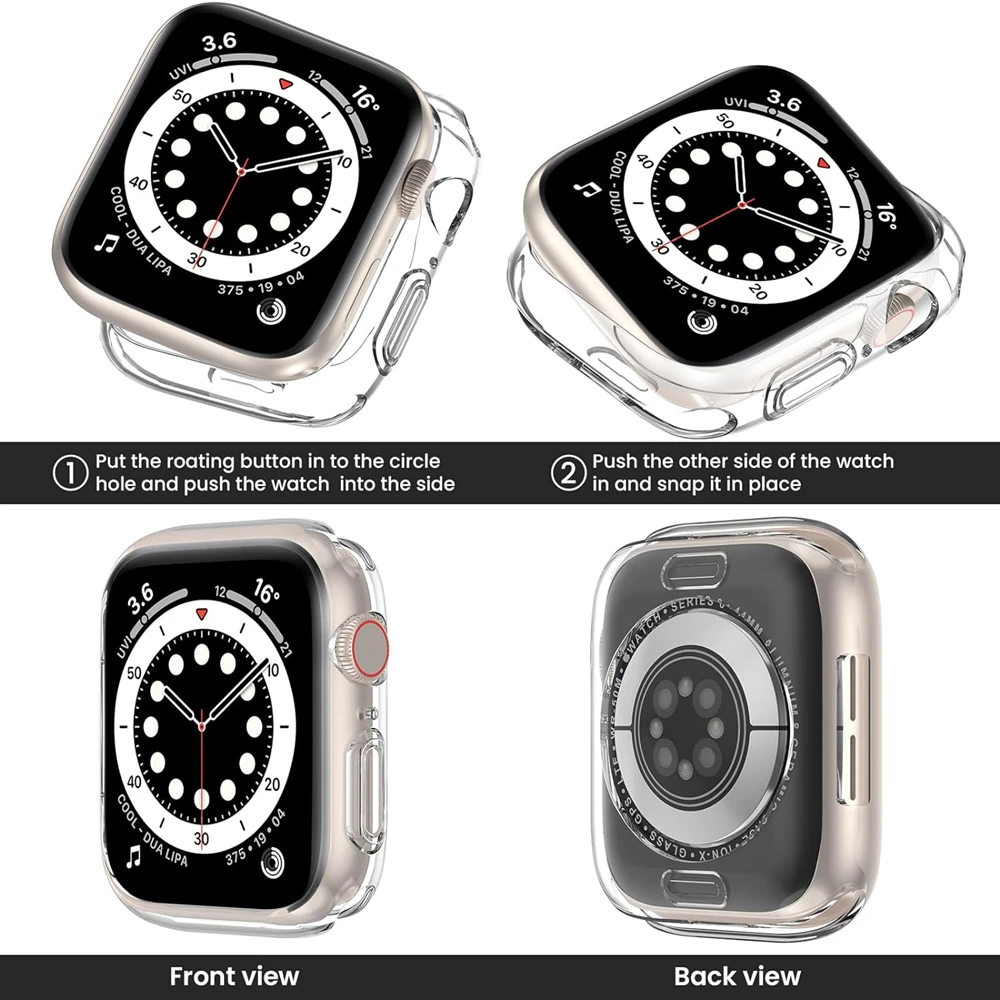 Case For Apple Watch 49mm 44mm 45mm 41mm 40mm 42mm 38mm No Screen Protector Full TPU bumper Cover iwatch series Ultra 9 8 7 SE 6