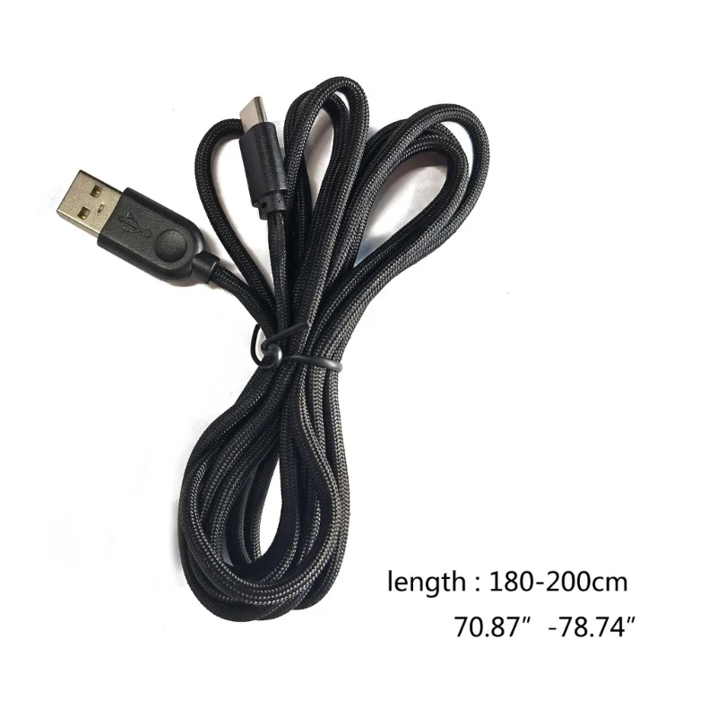 Cable ratón tipo C 1,8-2M, Cable nailon para ratón juegos para ratón Ninjutso