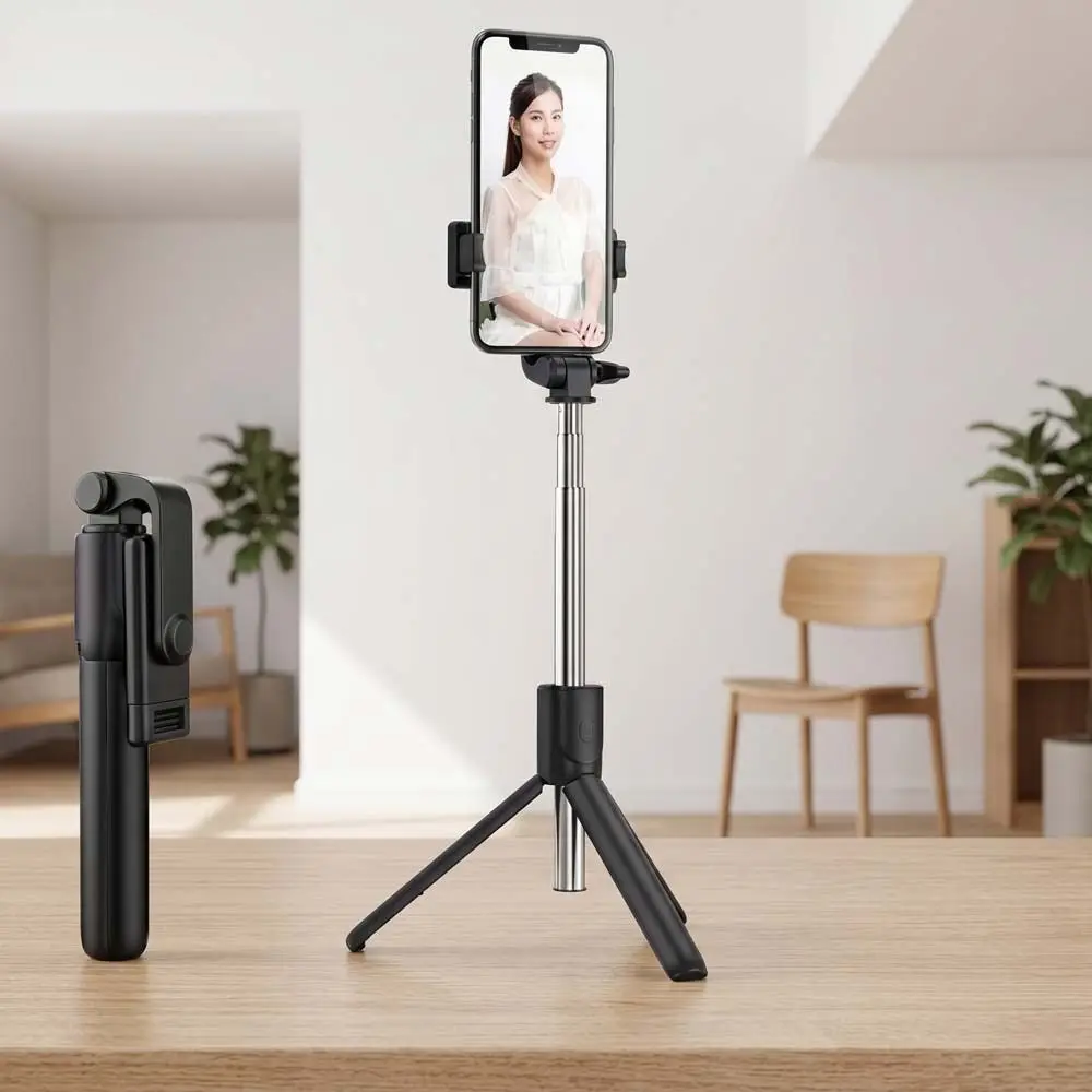 

360° Rotating Telescopic Selfie Stick Portable 70cm Bluetooth Selfie Stick Adjustable Extendable Selfie Stick Tripod Home