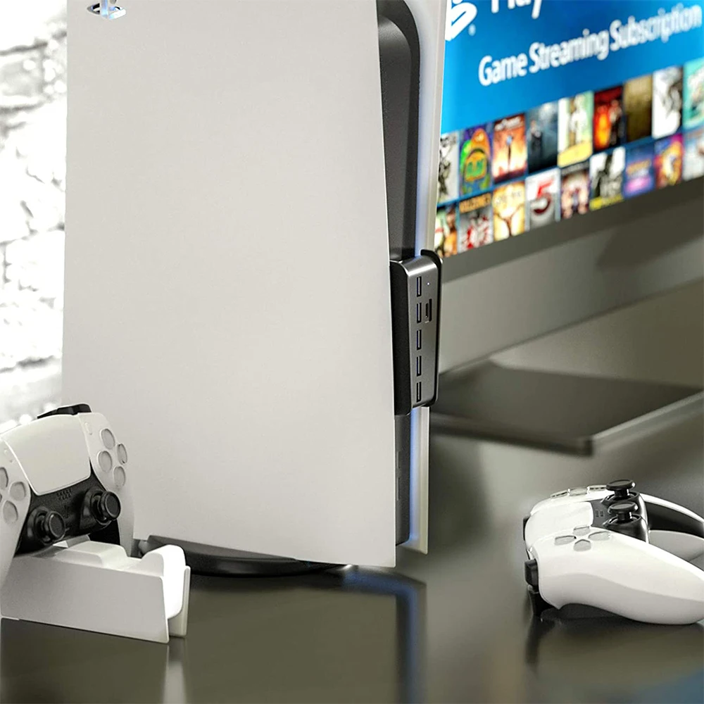 ل PS5 6 في 1 USB الفاصل المتوسع محور 5 USB A + 1 نوع C منافذ ل بلاي ستيشن 5 الطبعة الرقمية وحدة التحكم الملحقات