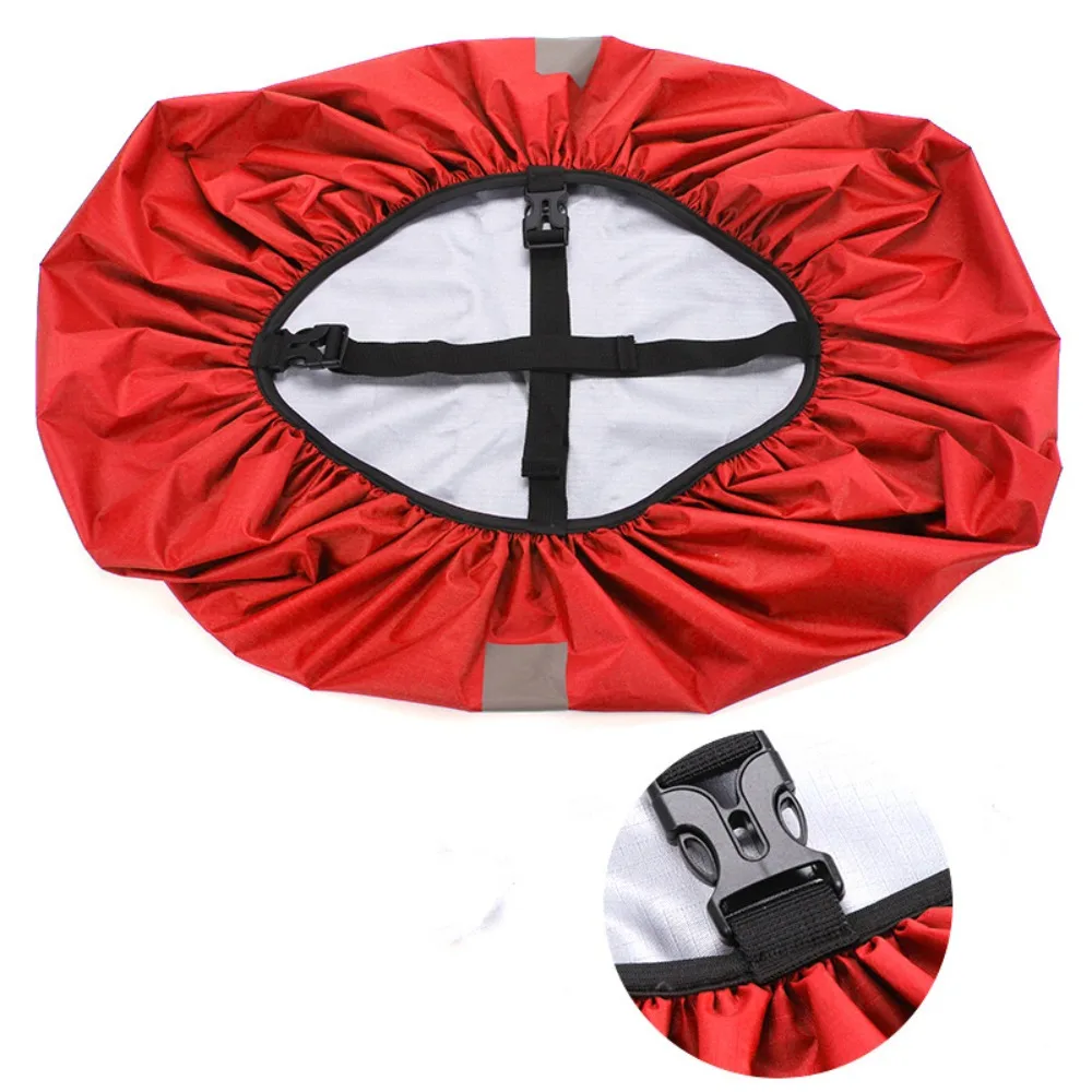 Double Buckle Reflective Rain Cover Adjustable Oxford Cloth Outdoor Bag Cover Elastic Backpack Rain Cover Outdoor Camping