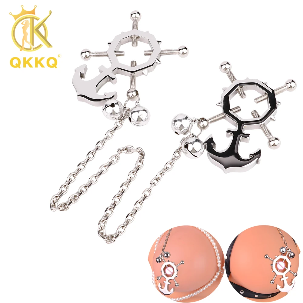 

QKKQ BDSM Accessories Stainless Steel Nipple Clips Sex Toys For Female Slaves Bondage Breast First Stimulation Erotic Product