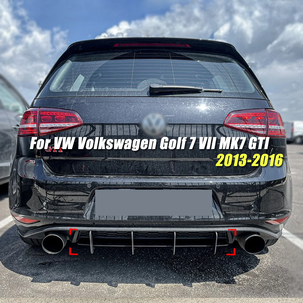 Auto Achterbumper Diffuser Achterzijde Splitters Vinnen Spoiler Lip Voor VW Volkswagen Golf 7 VII MK7 GTI 2013-2016 Glanzend Zwart ABS