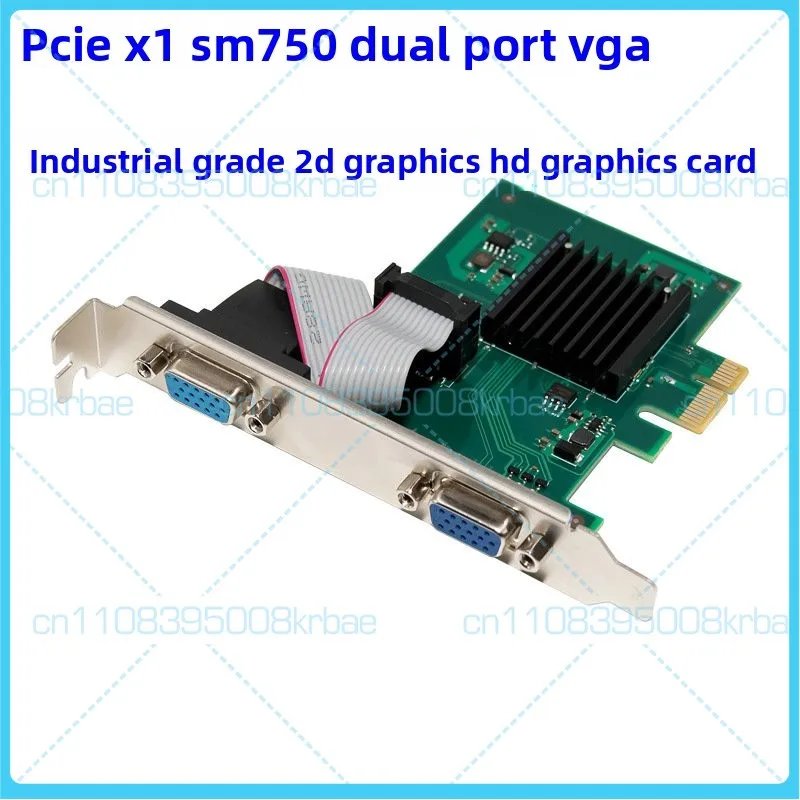 

For PCIe x1 SM750 Dual VGA Port 2D GPU Industrial Embedded Server Graphics Card DVR Test Equipment