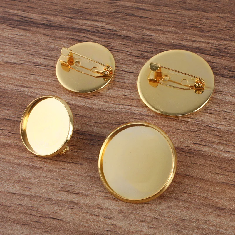 BoYuTe (50 Pieces/Lot) Fit 20mm 25mm Cabochon Blank Brooch Base Handmade Materials Diy Jewelry Accessories and Components
