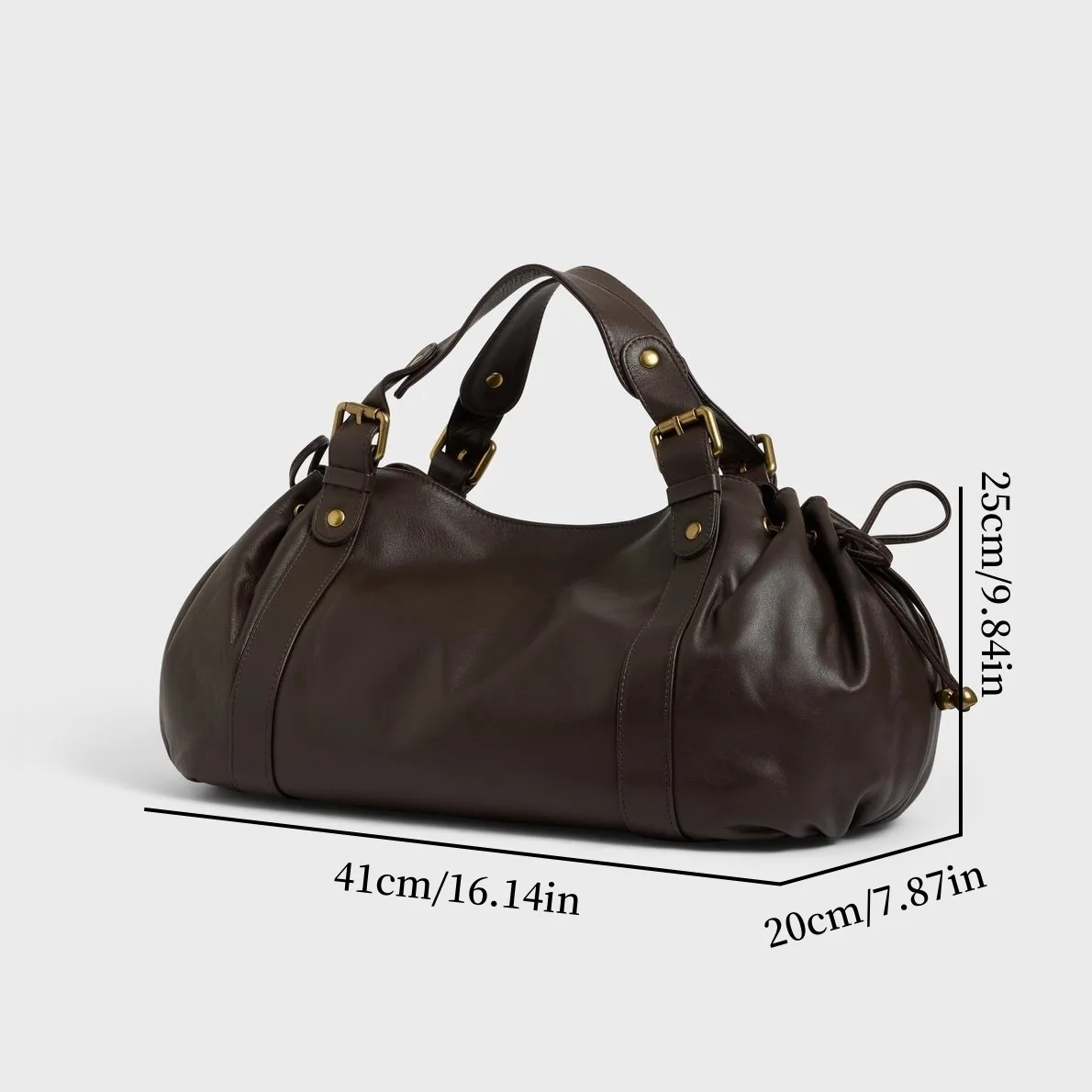 Cross-border hot-selling solid-color retro tote bag minimalist French niche handbag shoulder bag large capacity