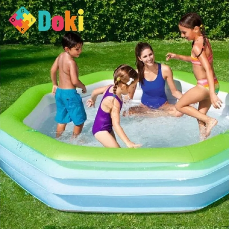 Doki Toy Baby Creative Inflatable Swimming Pool Heightened and Thickened Baby Paddling Pool Family Swimming Pool Bath New 2024