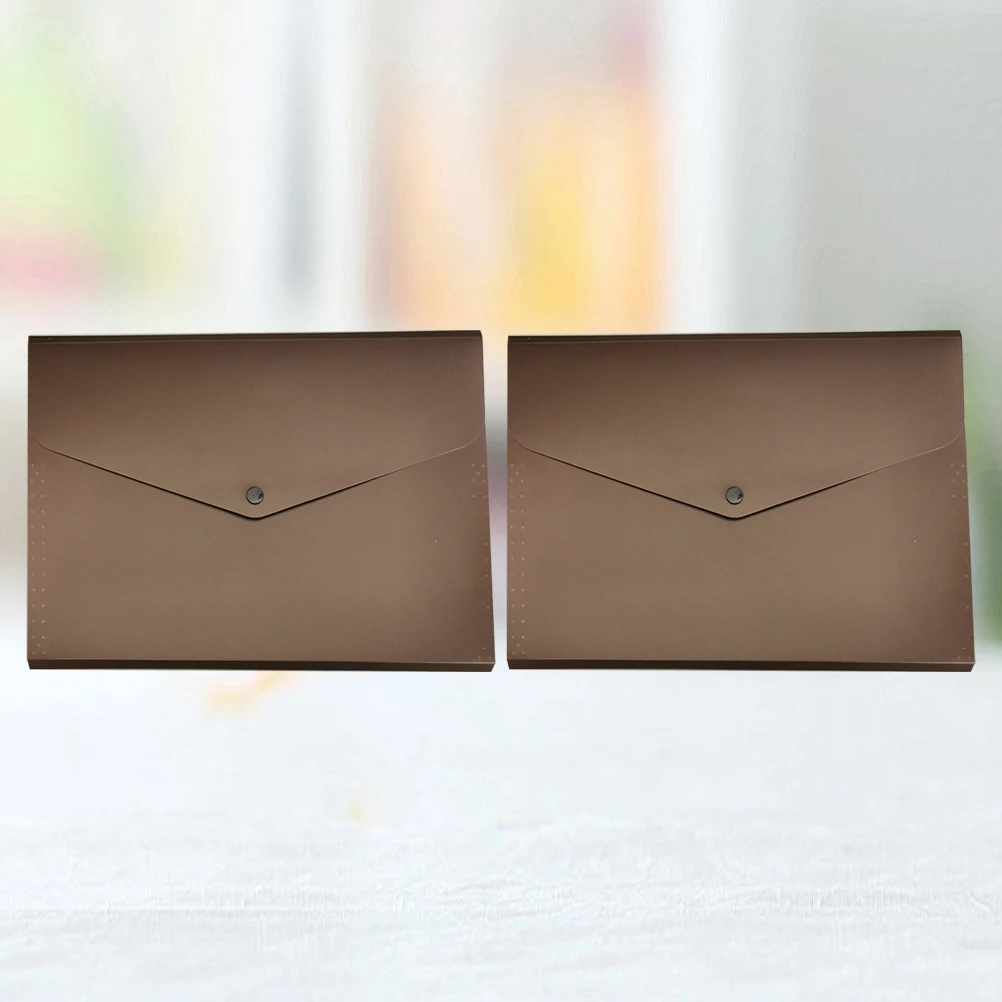 2Pcs A4 File Folder Lightweight Portable Document Organizer Plastic Accordion Folder Home Office School Use Storage
